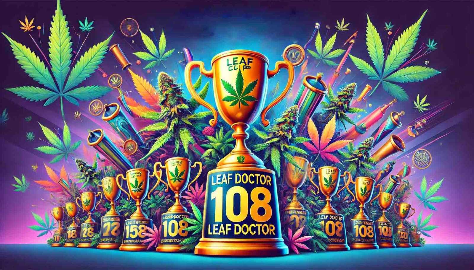 Leaf Doctor Cannabis Champion Trophy Display
