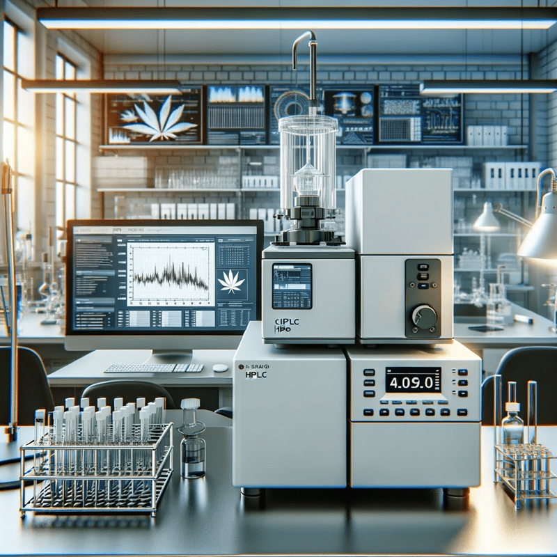 Modern laboratory with HPLC equipment for accurate cannabis and hemp THC testing